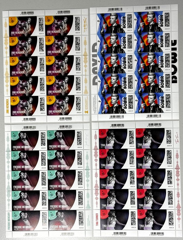 Niemcy, Republika Federalna 2022/2025 - David Bowie, Jimi Hendrix, Freddie Mercury, Tina Turner Kleinbogen - Kleinbogen #1.0