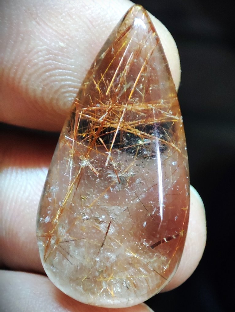 Cristal de quartzo rutilado natural, muito raro e bonito, com ouro natural. Amostra - Frete Grátis- 5.52 g #1.0