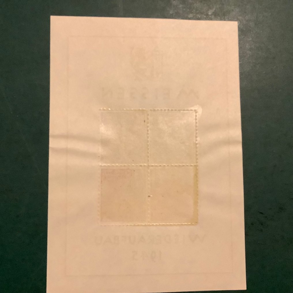 Γερμανία - Τοπικά ταχυδρομεία 1946 - Meissen: Μπλοκ ανακατασκευής - έκδοση 6.000 μπλοκ. - Michel blok 1 #2.1