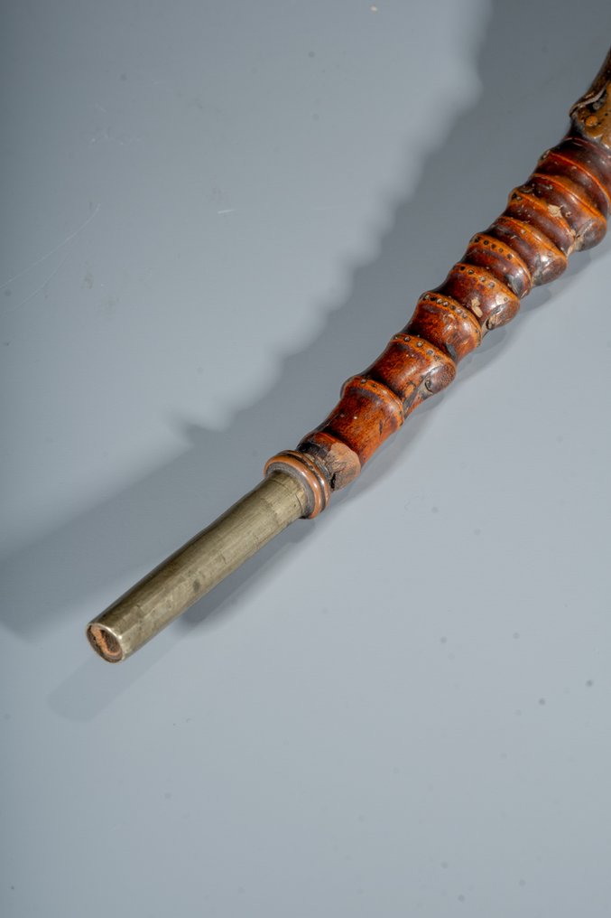 Pfeife - Bambus, Kupfer, Ein feines Bambusrohr mit graviertem Kupferüberzug. #3.2