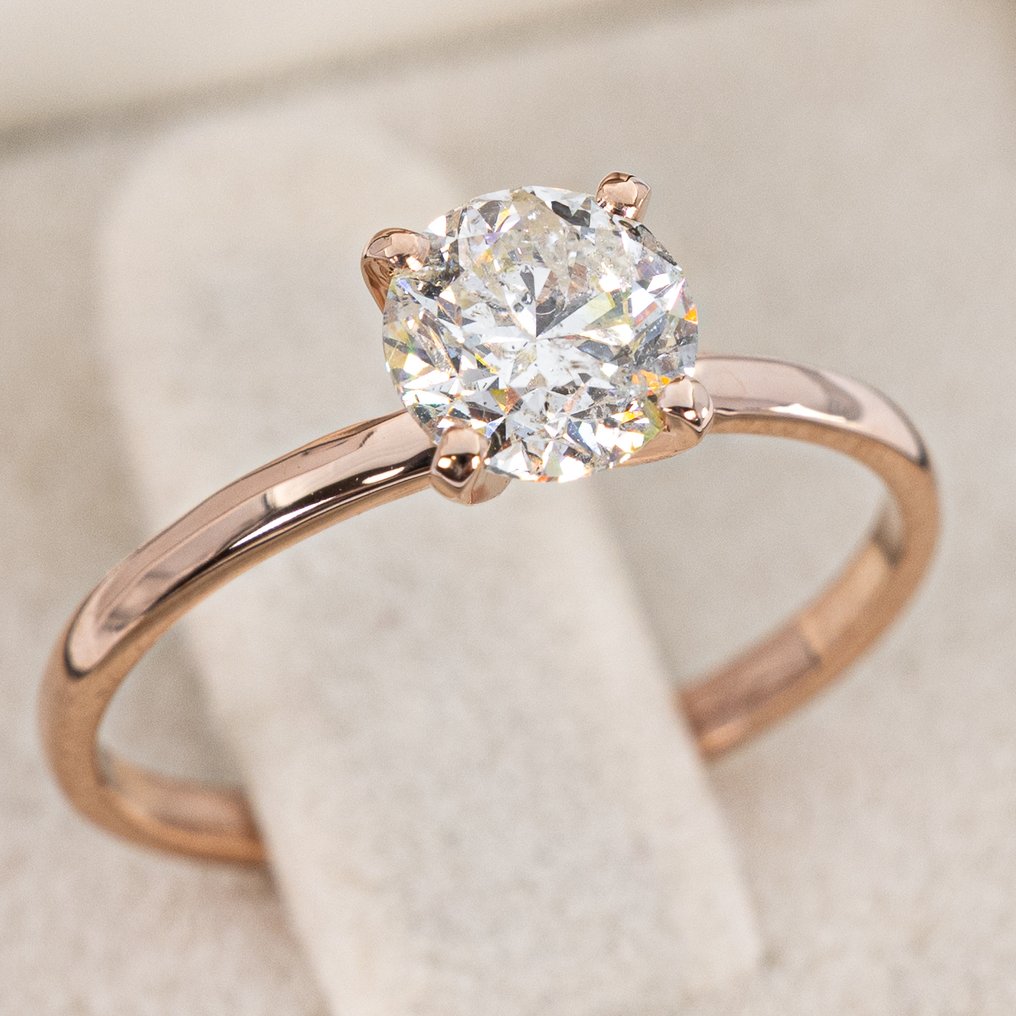 Sem preço de reserva - Anel - 14 K Ouro rosa -  1.02ct. tw. Diamante (Natural) - GCI #1.0