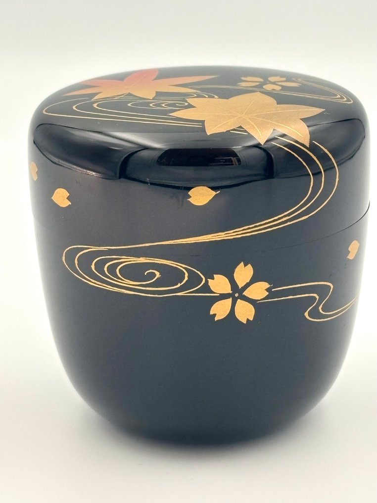 Wajima Lacquerware - Hirano Tōzan - Natsume - ciliegi in fiore / Momiji - legno/lacca - Spring & Autumn Maki-e #3.2