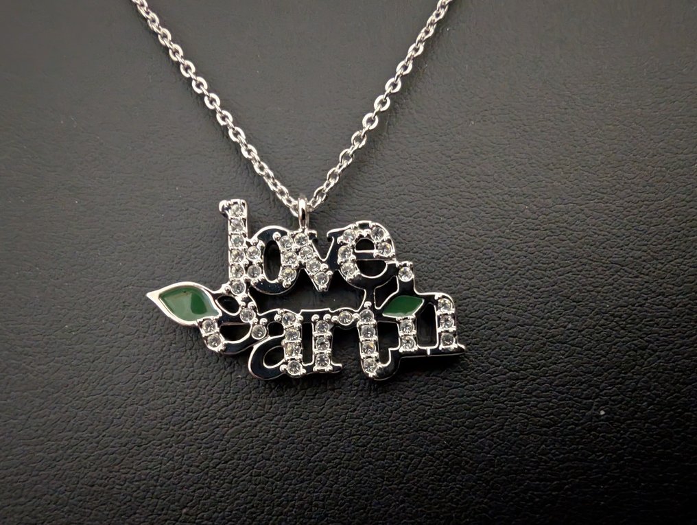 塑像, Swarovski collier Love Earth - 1.8 cm - 水晶 #1.0