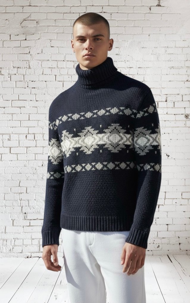 Fedeli-Size 46-100% Cashmere- Knitted Turtleneck €1349 - Jumper - New with tags #1.0