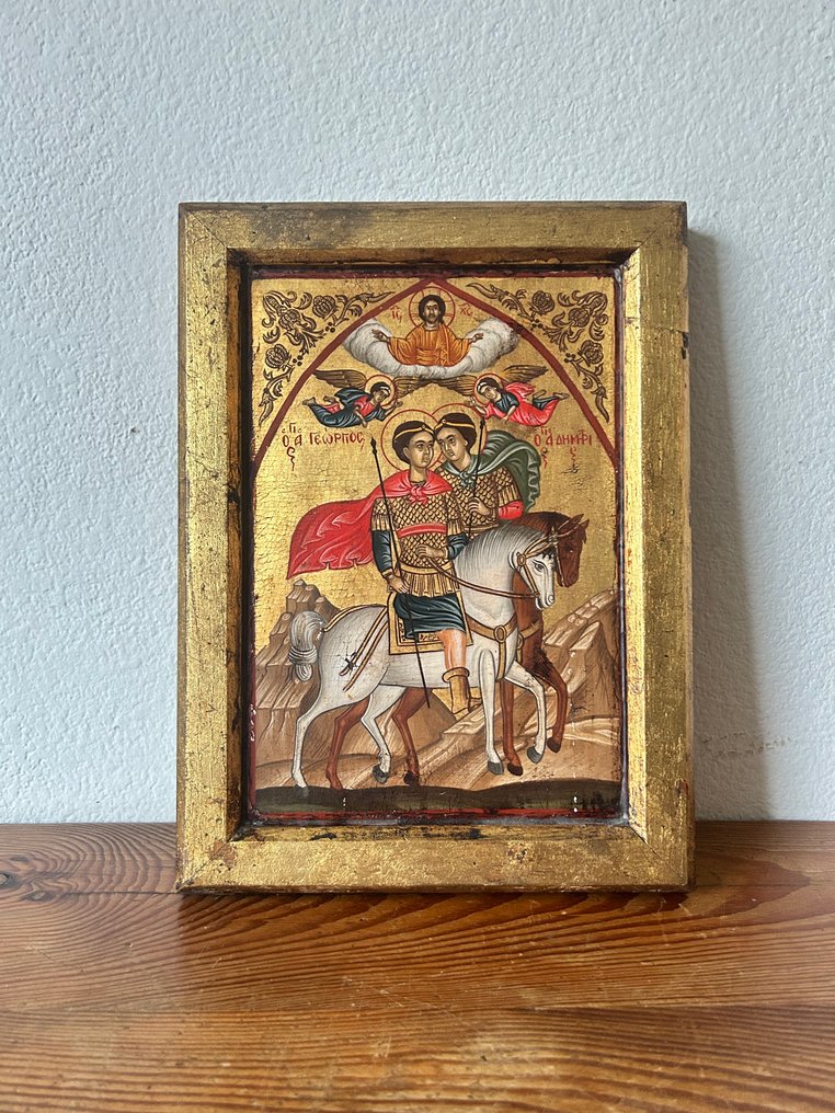 Εικόνα - Δύο άγιοι - Ξύλο - Χειρογραφημένο - 20 x 27 εκ. #1.0