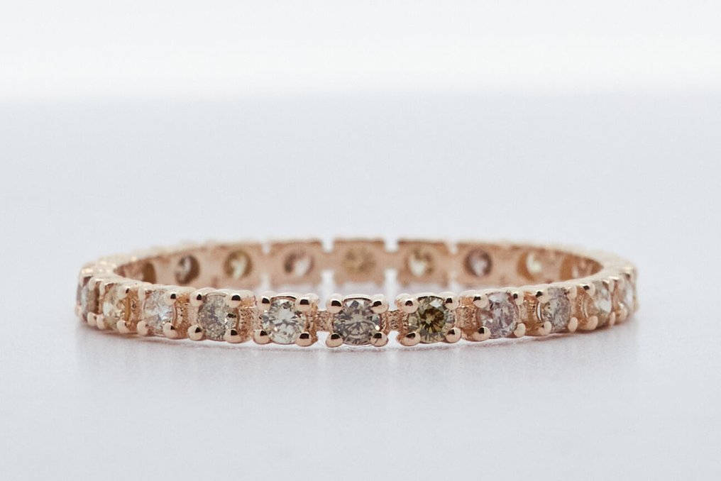 χωρίς τιμή ασφαλείας - Δαχτυλίδι - 14 καράτια Κίτρινο χρυσό -  0.36ct. tw. Διαμάντι (Φυσικού χρώματος) #3.2