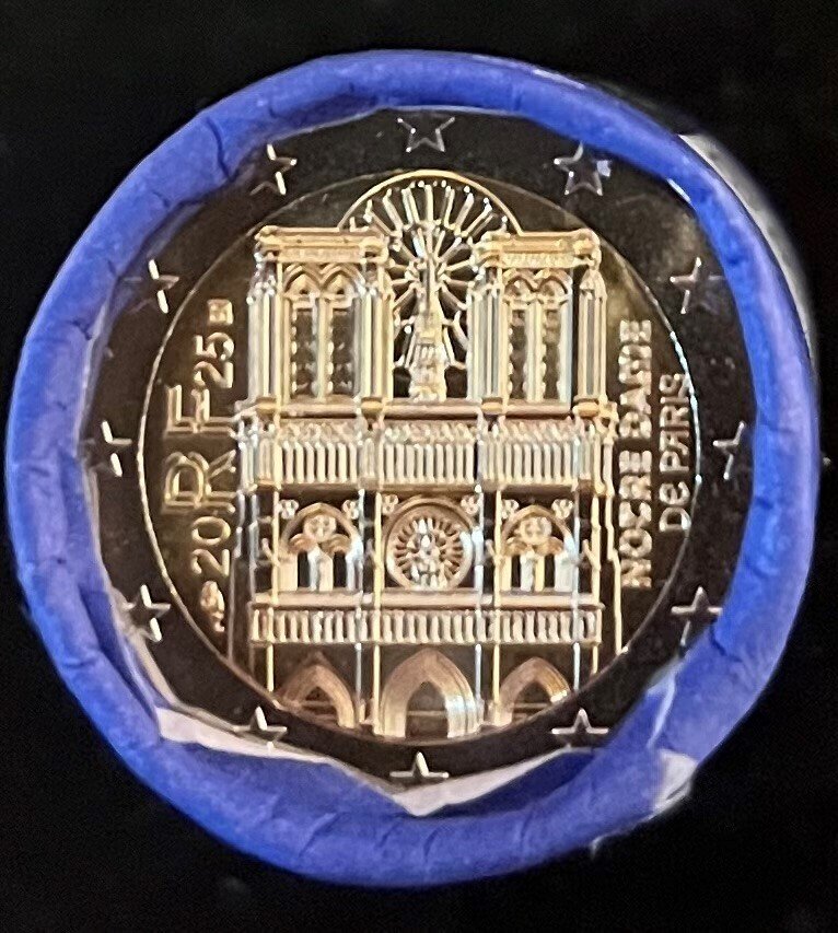 Ranska. 2 Euro 2025 "Notre Dame" (25 stuks) in muntrol  (Ei pohjahintaa) #1.0