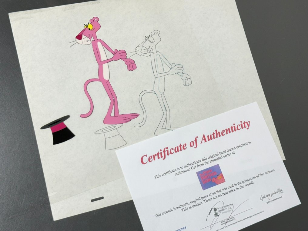 DePatie & Friz Freleng - Original animation cel and drawing of Pink Panther - The Pink Panther Show #4.3
