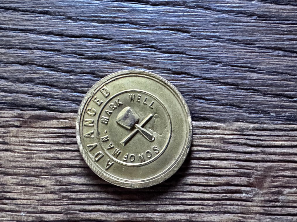 英国. Circa 1800 "Advanced" Son of Man.Mark Well Ouroboros Token/Ancient Wording/Golden finish. 1800 (没有保留价) #3.2