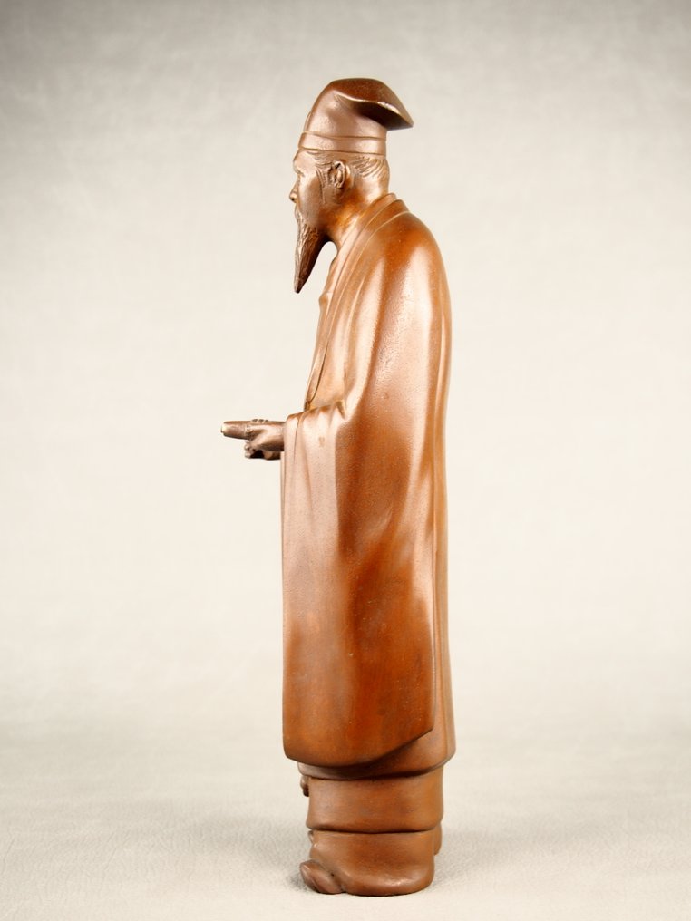 黄铜色 - Hidemine 秀峰 - 寿老人雕像，七福神之一 - Shōwa period (1926-1989) #2.1