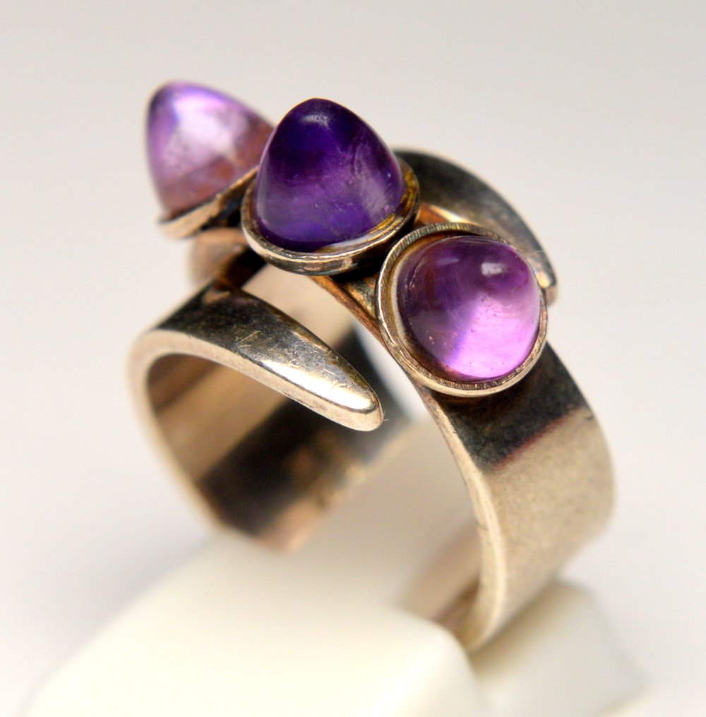 Ingen mindstepris - Ring 925 sølv - Norge Ametyst - David Andersen #4.3