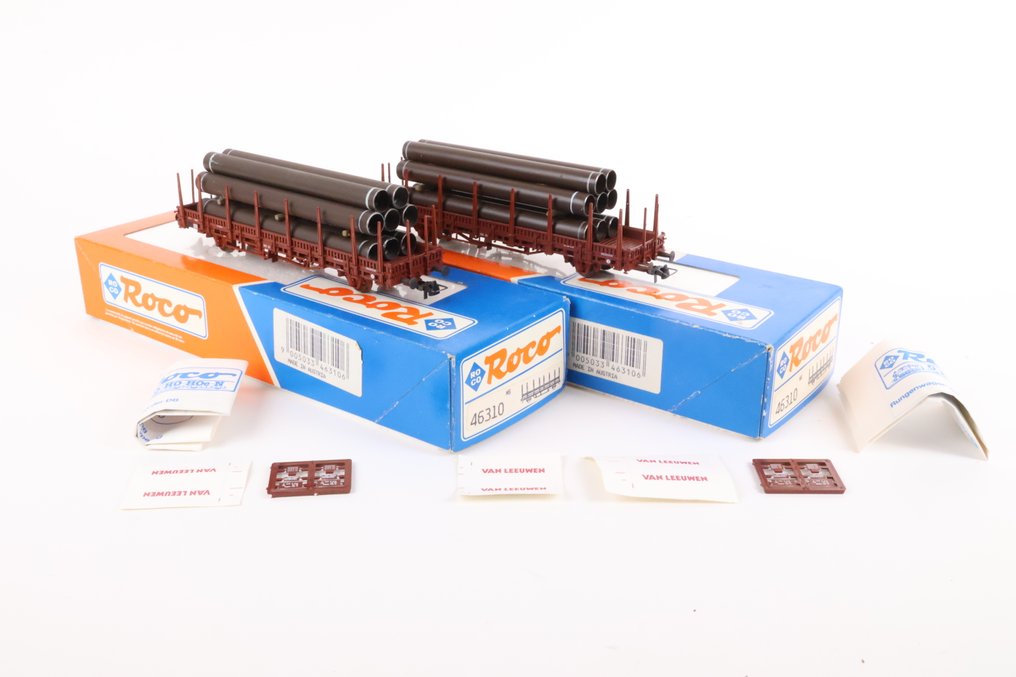 Roco H0 - 46310 - Carrozza merci di modellini di treni (2) - Carrello di trasporto con tubi in acciaio Van Leeuwen. - NS #2.1