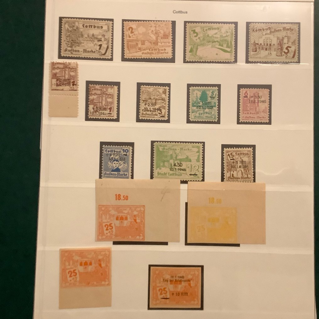 德国 - 本地邮政区 1945/1946 - Cottbus：完整区域在相册页面上 - Michel 1/34 #3.2