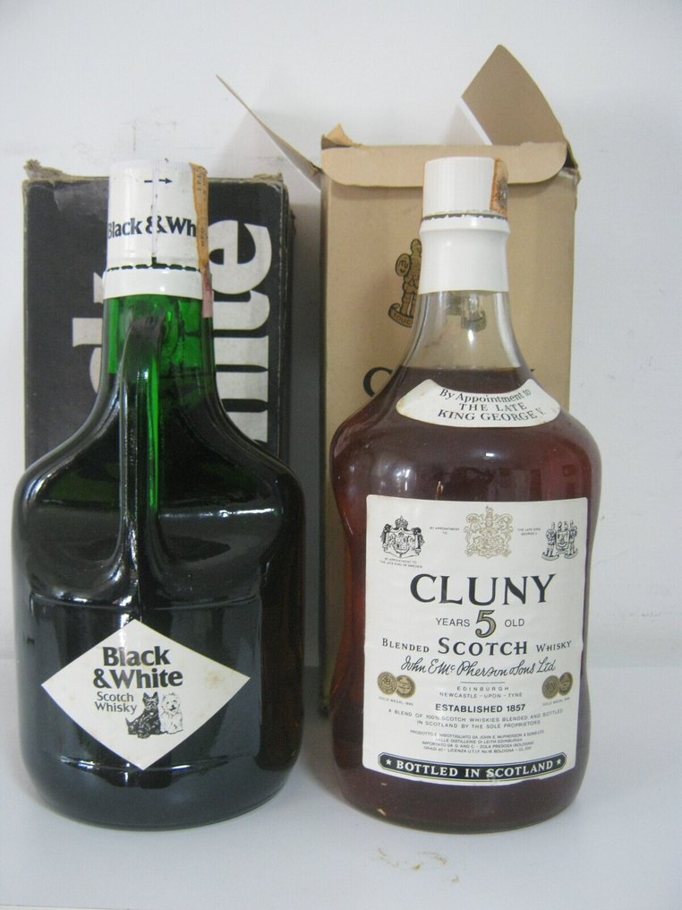 Black & White + Cluny 5 years old  - b. 1970s - 2 Litres - 2 bottles #1.0
