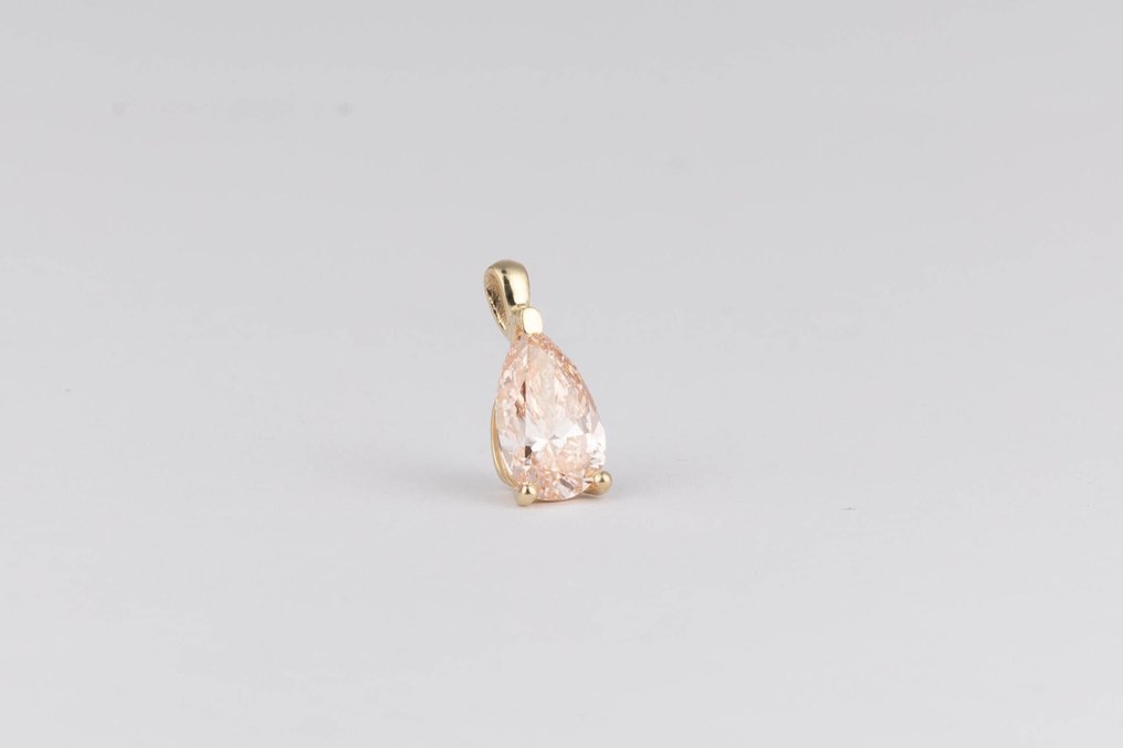 没有保留价 - 吊坠 - 14K包金 黄金 - 2.01ct. tw. 粉红色 钻石 (彩色实验室培育钻石) - 梨子浓烈粉色 - VS1 #1.0