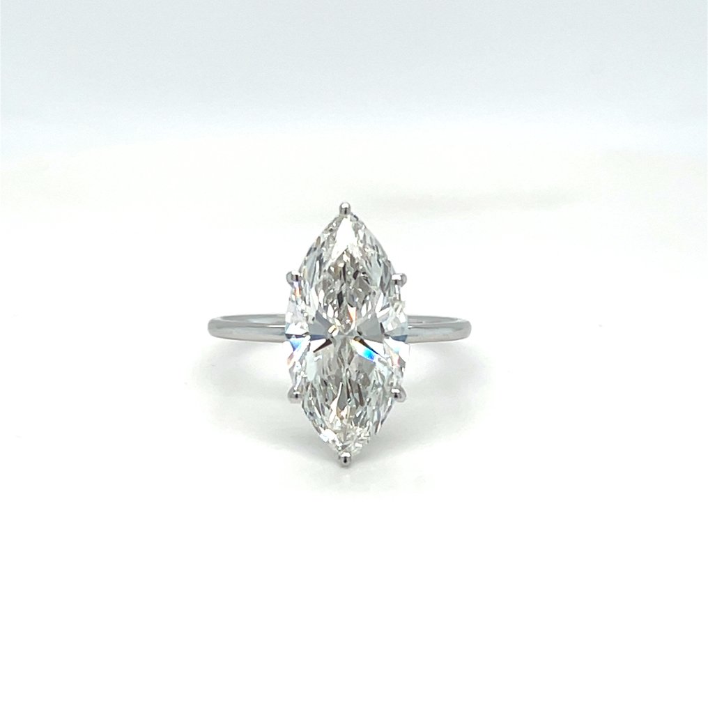 χωρίς τιμή ασφαλείας - Δαχτυλίδι - 14 καράτια Λευκός χρυσός -  4.02ct. tw. Διαμάντι (Εργαστηριακής καλλιέργειας) #1.0