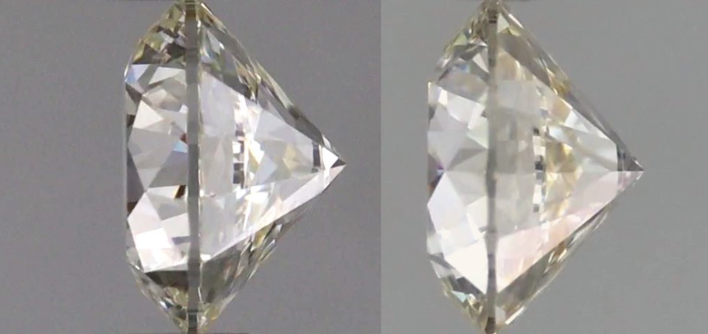 没有保留价 - 2 pcs 钻石  (天然)  - 0.66 ct - 圆形 - J - VVS1 极轻微内含一级 - 国际宝石研究院（IGI） - 匹配的对 #1.0