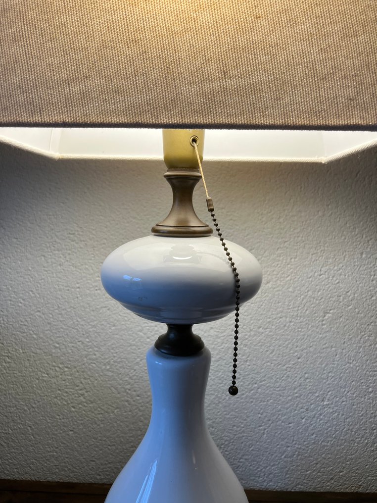 Table lamp - Antique white porcelain with copper table lamp - Porcelain - Porcelain #2.1