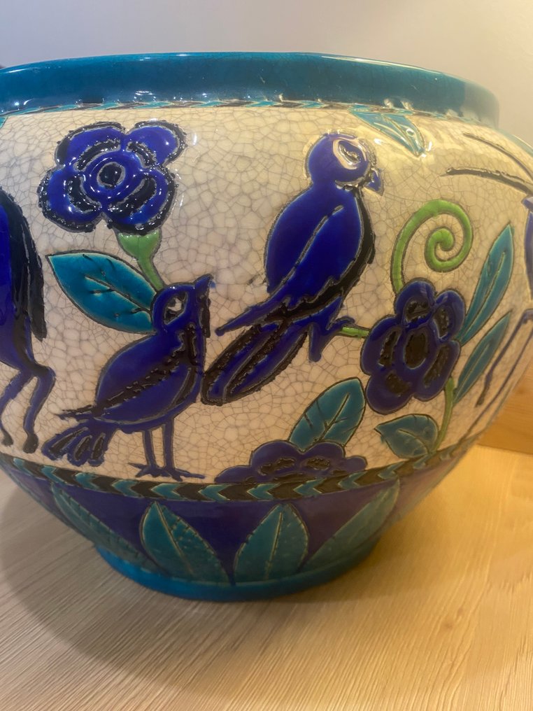 Keramis Boch - Βάζο  - Πήλινο - «La Maîtrise» - Maurice Dufrene - Διάμ. 38 εκ. #3.2