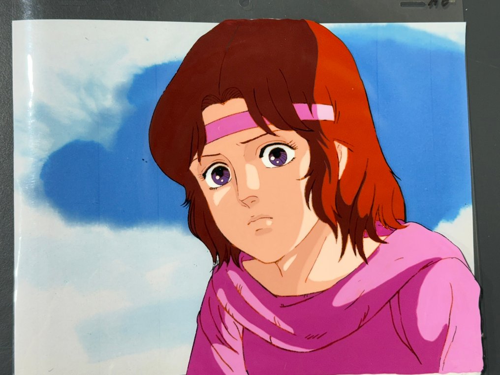 Toei Animation - Originalanimationscel av Lin (Rin), med kopierad bakgrund - First of the North Star (1984/87) #2.1