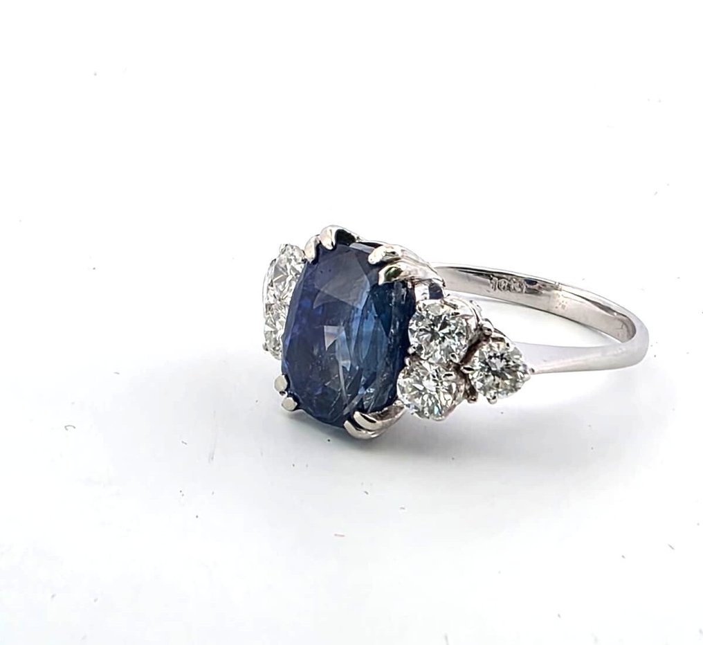 Ring - 18 kt Weißgold -  8.48ct. tw. Saphir - Diamant #3.2