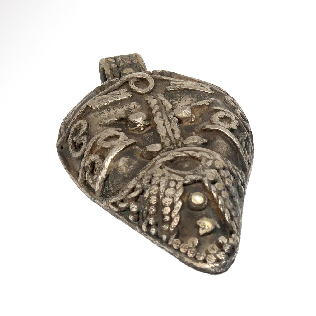 Replik eines Viking Silber Anhänger mit Kopf des Nordgottes Odin. #4.3