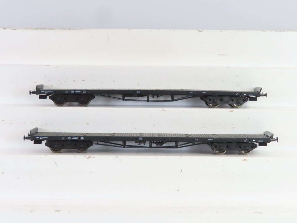 Vitrains H0 - 3319 - Model train freight carriage (1) - Two-piece set of four-wheeled trolleys. - NS #1.0