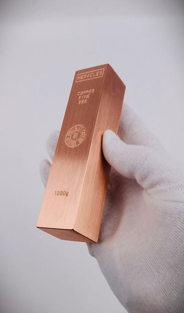 1 kilogram .999 - Copper - Fonderie Heracles - France - Sealed & with certificate  (No reserve price) #1.0
