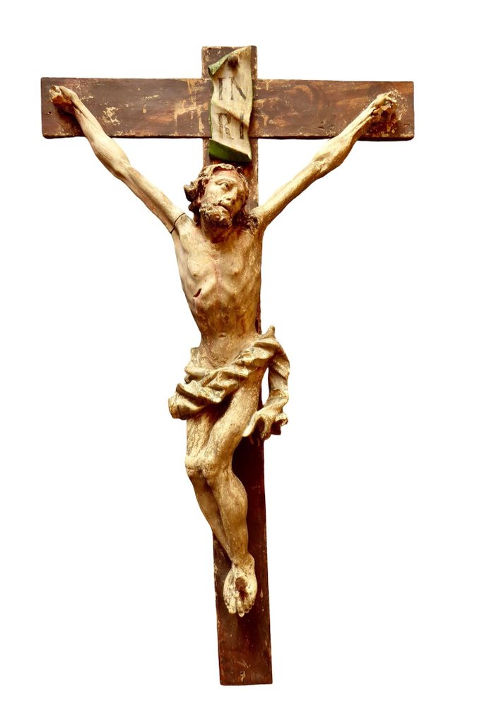 Krucifiks - Træ - 1700-1750 - Kruzifix - XL - 121 cm  #1.0