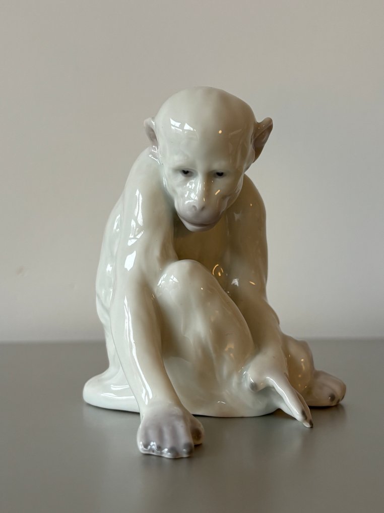 Gebrueder Heubach - Statue, Aap - 10 cm - Porcelain - 1915 #1.0
