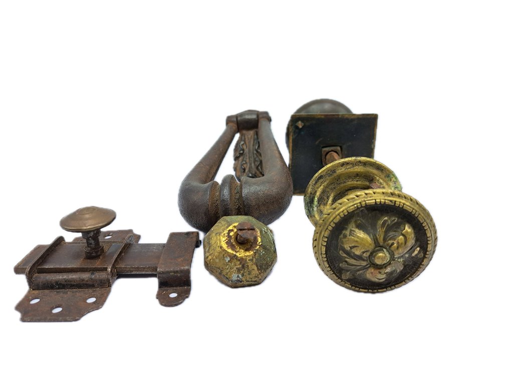 古董 門把 - Deurklopper met knop - 1850-1900 - 门五金  #1.0