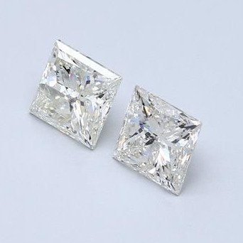 Bez ceny minimalnej
 - 2 pcs Diament  (Naturalny)  - 2.15 ct - kwadratowy - I, H - I1 (z inkluzjami) - Gemewizard Gemological Laboratory (GWLab) #1.0