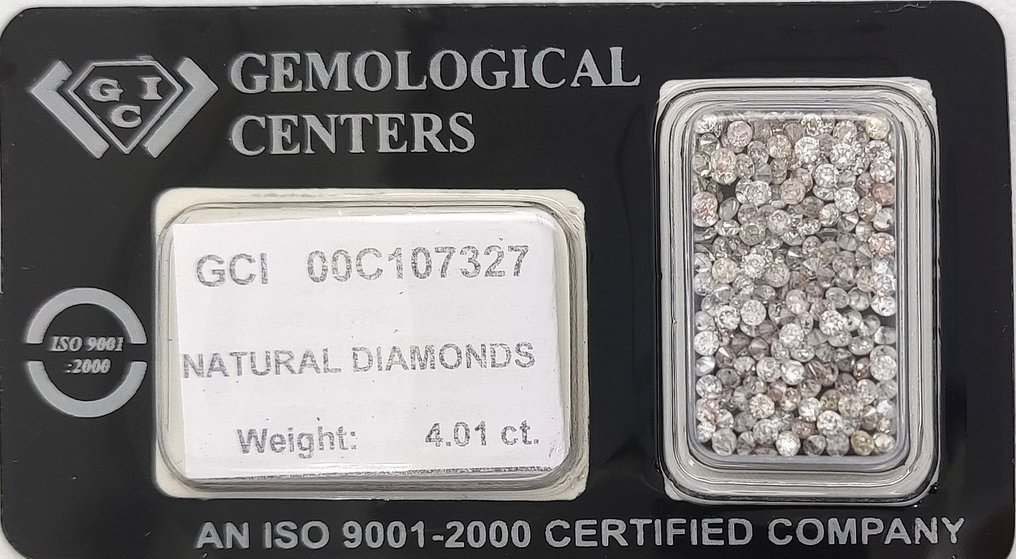 没有保留价 - 177 pcs 钻石  (天然色彩的)  - 4.01 ct - 圆形 稍带桃红色的 棕色 - SI1 微内含一级 - 以色列宝石中心（G.C.I.） #3.2