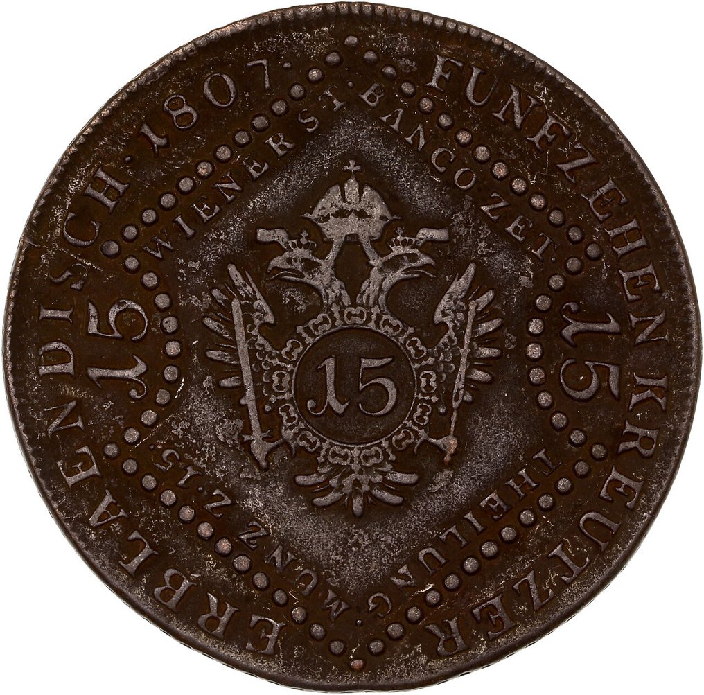 奥地利. 15 Kreuzer 1807 Francis I  (没有保留价) #1.0