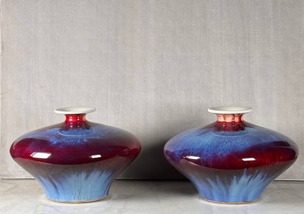 花瓶 - 瓷 - 中国 - 1960-1970 - 一对 flambé 花瓶 #2.1