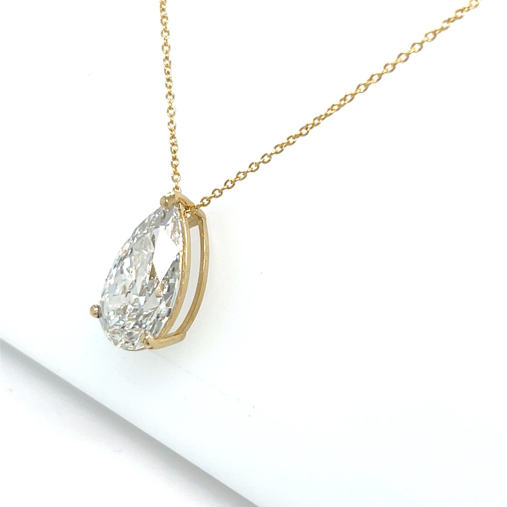 Κολιέ - 14 καράτια Κίτρινο χρυσό -  5.00ct. tw. Διαμάντι (Εργαστηριακής καλλιέργειας) #4.3