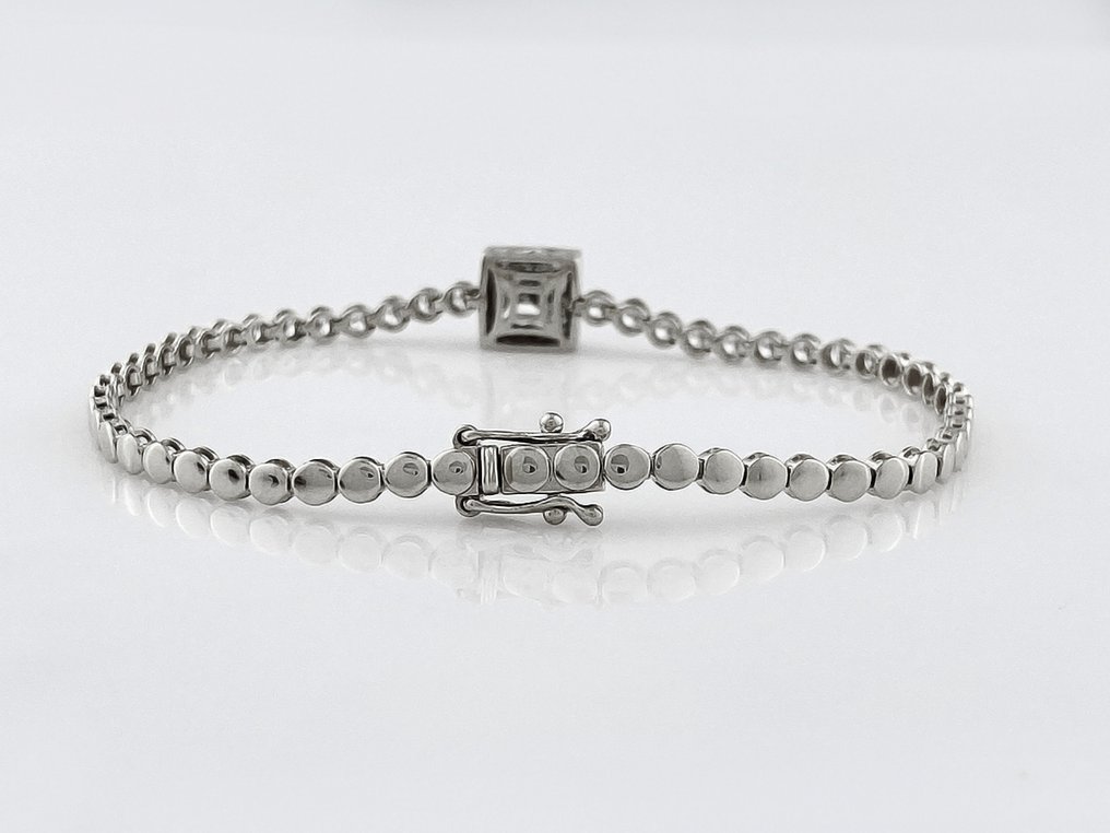Βραχιόλι - 14 καράτια Λευκός χρυσός -  3.01ct. tw. Διαμάντι (Εργαστηριακής καλλιέργειας) - Διαμάντι #2.1
