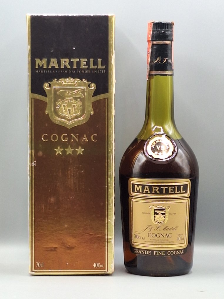 Rémy Martin, Martell - VS Grand Cru, VS Fine Cognac + VS Grande Fine Cognac - b. 1980s, 1990s, 2000s - 70cl - 3 bottles #3.2