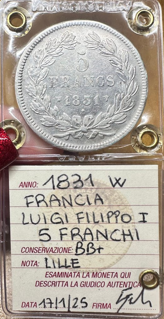 France. Louis Philippe I. 5 Francs 1831-W, Lille (No reserve price) #2.1