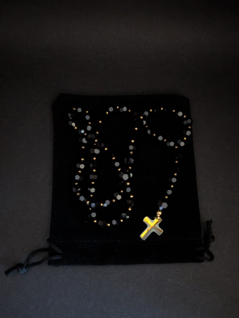 Statue, Rozenkrans geheel gemaakt met Swarovski stenen - 32 cm - Crystal #1.0