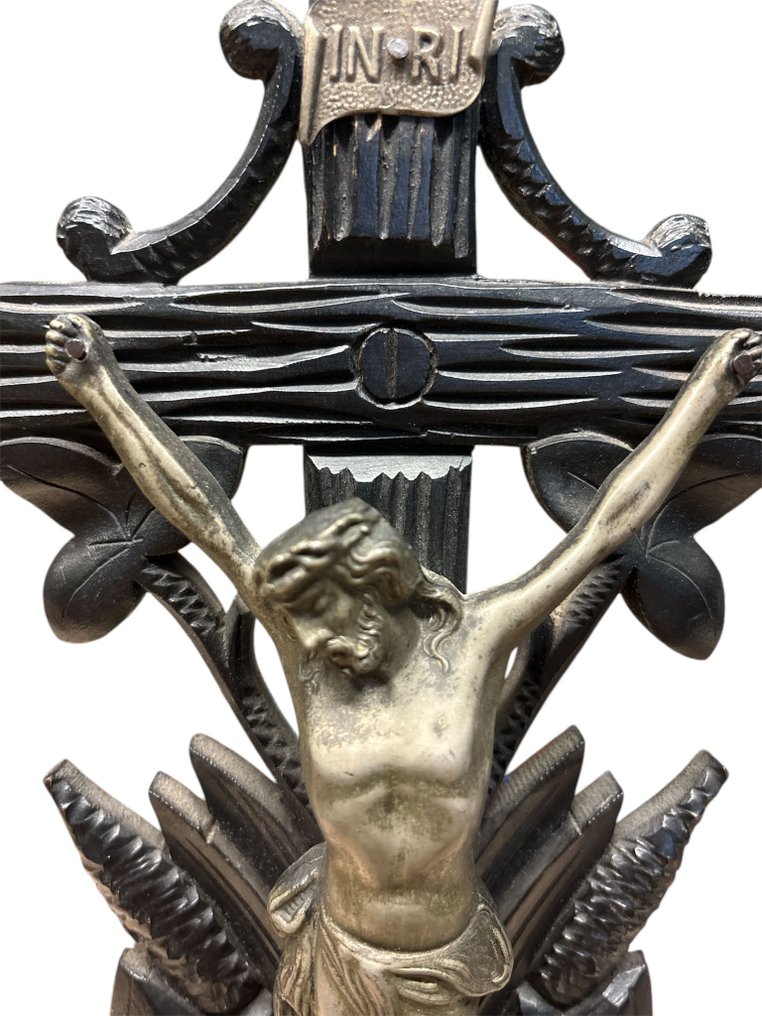  Feszület - Fa, Fém - 1850-1900 - 40 cm  #1.0