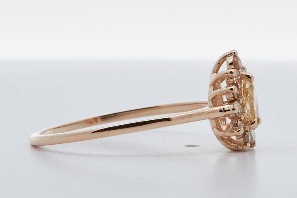 χωρίς τιμή ασφαλείας - Δαχτυλίδι - 14 καράτια Κίτρινο χρυσό -  0.30ct. tw. Διαμάντι (Φυσικού χρώματος) #2.1