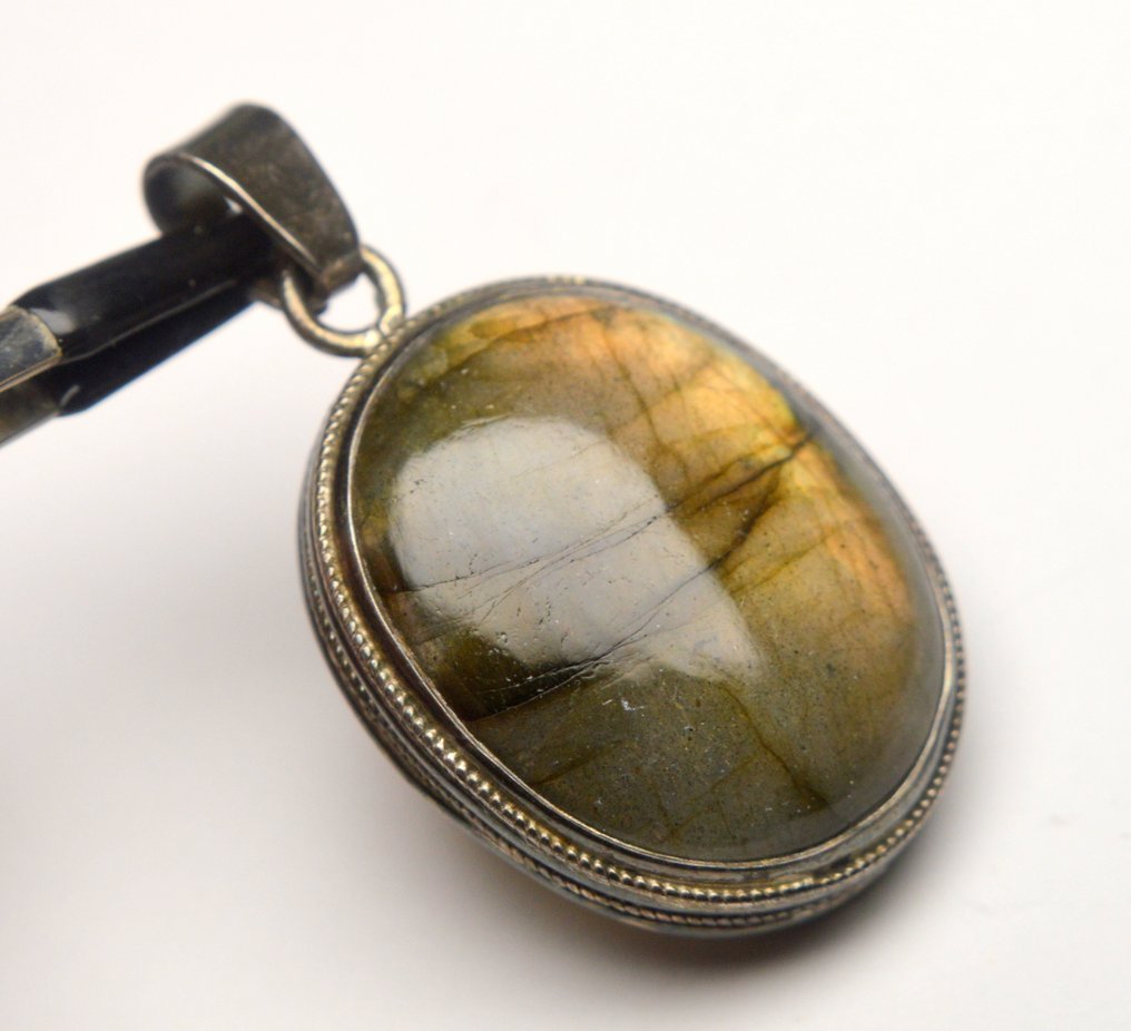 925 银 - 14.2 克 - 吊坠 - 拉布拉多石 #1.0