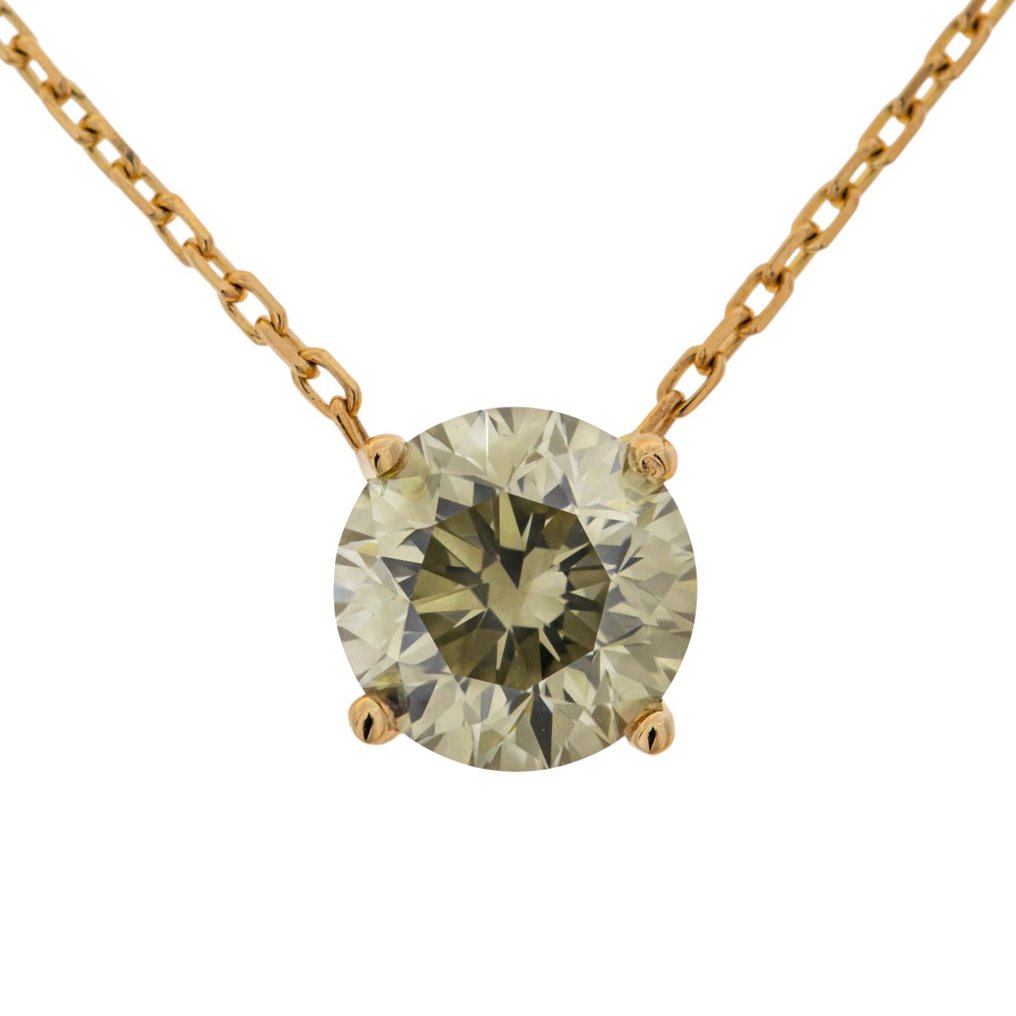 Sans prix de réserve - Pendentif - 14 carats Or jaune -  1.26ct. tw. Jaune Diamant (Couleur naturelle) #1.0