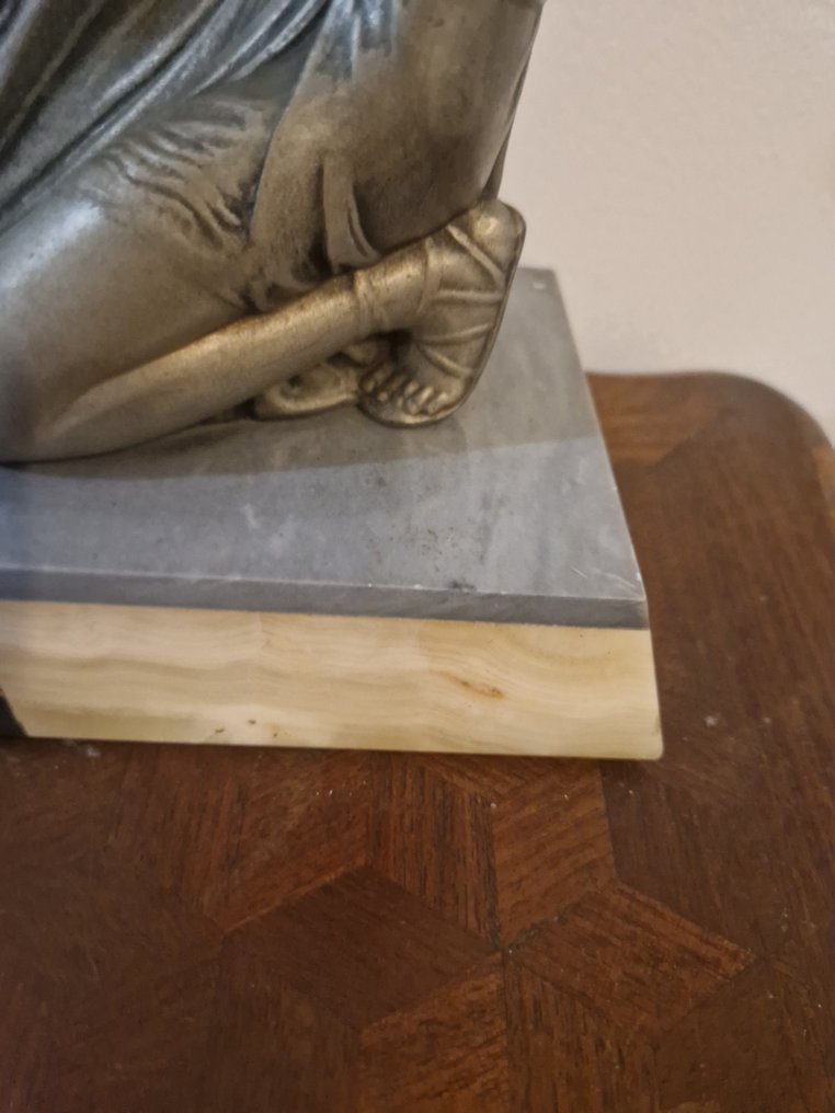 雕塑, la joueuse de flute - 30 cm - 粗锌, 大理石 #4.3