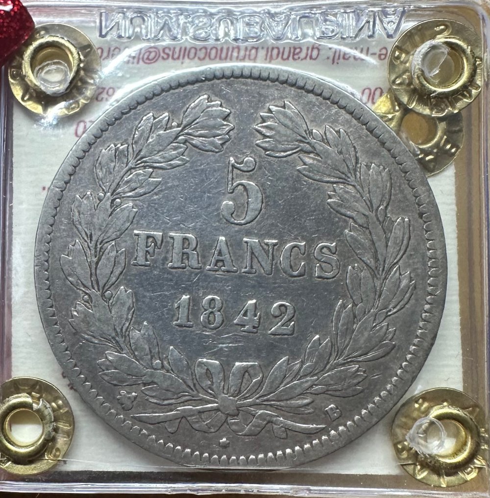 France. Louis Philippe I. 5 Francs 1842-B, Rouen  (No reserve price) #1.0