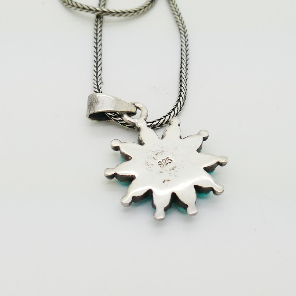 χωρίς τιμή ασφαλείας - Κολιέ με μενταγιόν Ασημί - τουρκουάζ #4.3