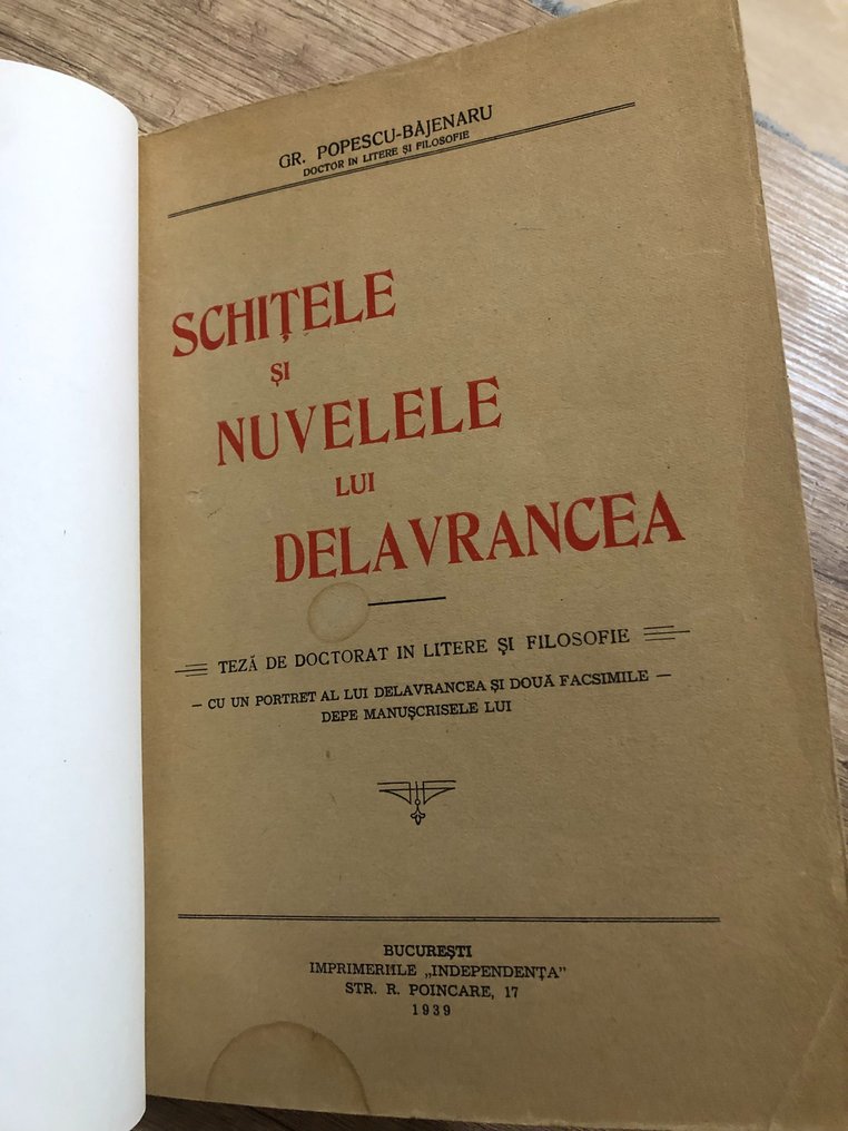 Gr. Popescu-Bajenaru - Schite­le si Nuvelele lui Delavrancea - 1939 #3.2