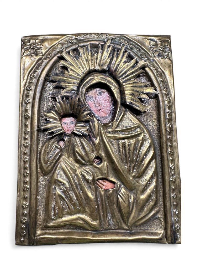 Εικόνα - Η Μητέρα του Θεού με το Παιδί (Θεοτόκος Οδηγήτρια) - Gilt brass #3.2