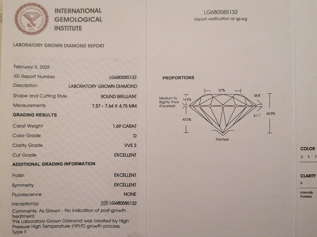 Zonder minimumprijs - Oorbellen - 14 karaat Witgoud -  3.36ct. tw. Diamant (Lab-grown) #3.2